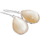 3/4" TEARDROP WHITE MOTHER OF PEARL SHELL PEAR 925 STERLING SILVER earrings