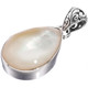 1 1/16" TEARDROP WHITE MOTHER OF PEARL SHELL PEAR 925 STERLING SILVER pendant