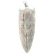 3" HAND CARVING WOLF FEATHER REAL DEER ANTLER 925 STERLING SILVER pendant