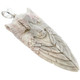 3" HAND CARVING WOLF FEATHER REAL DEER ANTLER 925 STERLING SILVER pendant