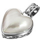 1 1/8" VALENTINE WHITE HEART MABE PEARL FILIGREE 925 STERLING SILVER pendant