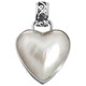 1 1/8" VALENTINE WHITE HEART MABE PEARL FILIGREE 925 STERLING SILVER pendant