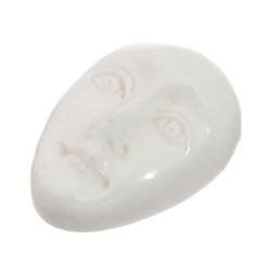 1/2" 16MM OPEN EYES GODDESS FACE BISON BONE BEAD CAB cabochon