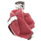 1 1/4" RED CORAL-TONE ROSE FLOWER 925 STERLING SILVER PENDANT