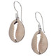 5/8" Beach Tropical Cowry Shell 925 Sterling Silver Earrings