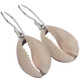 5/8" Beach Tropical Cowry Shell 925 Sterling Silver Earrings