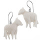 1" HAND CARVING SHETLAND PONY BISON BONE 925 STERLING SILVER earrings