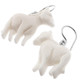 1" HAND CARVING SHETLAND PONY BISON BONE 925 STERLING SILVER earrings