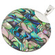 2 1/4" Mosaic Paua Abalone Shell 925 Sterling Silver Pendant