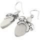 1" FRESHWATER PEARL BALI GODDESS BUFFALO BONE 925 STERLING SILVER earrings
