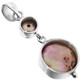 1 1/4" BRONZE PEACH GOLD BIWA FRESHWATER PEARL 925 STERLING SILVER pendant