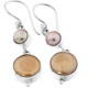 1" BRONZE GOLD FRESHWATER COIN PEARL 925 STERLING SILVER DANGLE DROP earrings