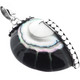 1 3/4" BLACK RESIN FILL NAUTILUS SHELL 925 STERLING SILVER pendant