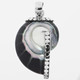 1 3/4" BLACK RESIN FILL NAUTILUS SHELL 925 STERLING SILVER pendant