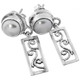 1 1/8" WHITE FRESHWATER PEARL FILIGREE DANGLE 925 STERLING SILVER STUD earrings