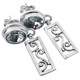 1 1/8" NATURAL BLUE TOPAZ FILIGREE DANGLE 925 STERLING SILVER POST STUD earrings