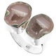 Genuine Mexican Geode Drusy Pair 925 Sterling Silver Ring, US 8