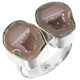Genuine Mexican Geode Drusy Pair 925 Sterling Silver Ring, US 8