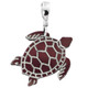 1 1/4" Adorable Turtle Pen Shell 925 Sterling Silver Pendant