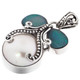 1 1/4" AUSTRALIAN OPAL WHITE MABE CULTURED PEARL 925 STERLING SILVER pendant