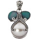 1 1/4" AUSTRALIAN OPAL WHITE MABE CULTURED PEARL 925 STERLING SILVER pendant