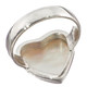 5/8" Heart South Sea White Mabe Pearl 925 Sterling Silver Ring