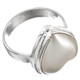 5/8" Heart South Sea White Mabe Pearl 925 Sterling Silver Ring