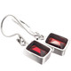 3/8" DAINTY HAND CRAFTED RETANGLE RED GARNET 925 STERLING SILVER earrings