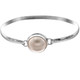 7" WHITE OCEAN CULTURED MABE PEARL 925 STERLING SILVER BANGLE bracelet