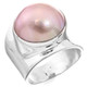 South Pacific Pink Mabe Pearl 925 Sterling Silver Sz 6 Ring