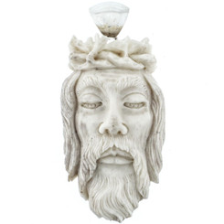 2 1/2" JESUS CHRIST GENUINE DEER ANTLER 925 STERLING SILVER pendant