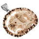 2 5/16" CHINESE DRAGON REAL DEER ANTLER BURR CARVING 925 STERLING SILVER pendant