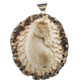 2 5/8" HANDCARVED HORSE EQUESTRIAN DEER ANTLER BURR 925 STERLING SILVER pendant