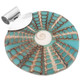 2 1/2" CONE SHELL SLICE IN TURQUOISE-TONE RESIN 925 STERLING SILVER pendant