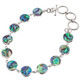 8"-9" BLUE GREEN PAUA ABALONE SHELL LINKS 925 STERLING SILVER bracelet