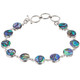 8"-9" BLUE GREEN PAUA ABALONE SHELL LINKS 925 STERLING SILVER bracelet