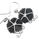 1" BLACK MOTHER OF PEARL SHELL FLOWER HAND CARVING PEARL 925 SILVER earrings