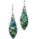 2 1/8" GENUINE PAUA ABALONE SHELL 925 STERLING SILVER DROP earrings