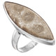 1 5/16" Cool Fossil Coral 925 Sterling Silver Sz 8 Ring
