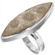 1 5/16" Cool Fossil Coral 925 Sterling Silver Sz 8 Ring