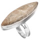 1 5/16" Cool Fossil Coral 925 Sterling Silver Sz 6 Ring