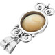 1 5/8" PACIFIC OCEAN CULTURED CHAMPAGNE MABE PEARL 925 STERLING SILVER pendant