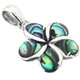 1 1/4" PLUMERIA PAUA ABALONE SHELL 925 STERLING SILVER pendant