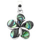 1 1/4" PLUMERIA PAUA ABALONE SHELL 925 STERLING SILVER pendant
