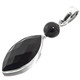 1 1/2" MARQUISE CHECKERBOARD BLACK ONYX 925 STERLING SILVER DROP pendant
