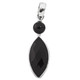 1 1/2" MARQUISE CHECKERBOARD BLACK ONYX 925 STERLING SILVER DROP pendant