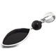 1 1/2" MARQUISE CHECKERBOARD BLACK ONYX 925 STERLING SILVER DROP pendant