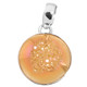 1" DAINTY SUNSET GOLD PINK AZALEA TITANIUM DRUZY 925 STERLING SILVER pendant