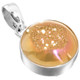 1" DAINTY SUNSET GOLD PINK AZALEA TITANIUM DRUZY 925 STERLING SILVER pendant