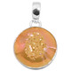 1" DAINTY SUNSET GOLD PINK AZALEA TITANIUM DRUZY 925 STERLING SILVER pendant